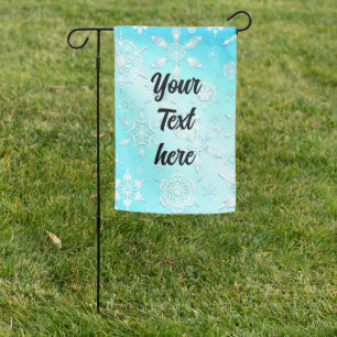 Crystal Snowflakes Pattern Garden Flag