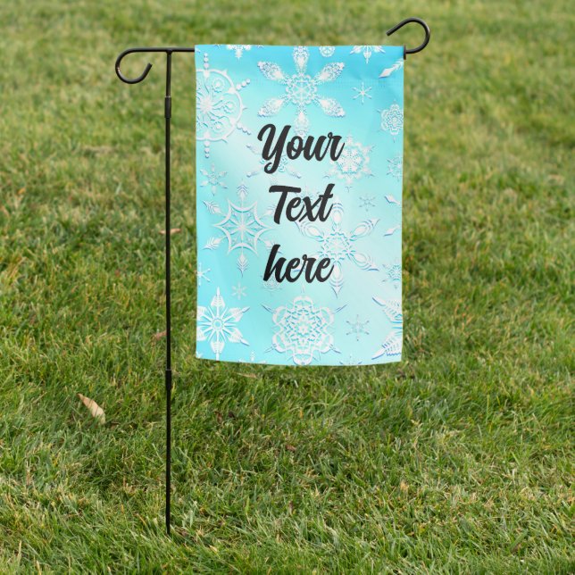 Crystal Snowflakes Pattern Garden Flag (In SItu)