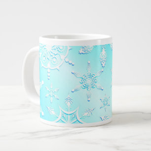 Crystal Snowflakes Pattern Giant Coffee Mug