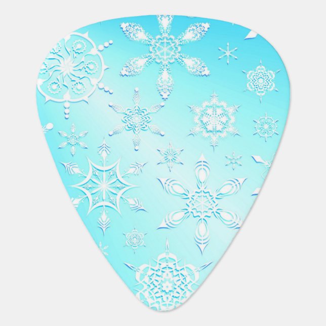 Crystal Snowflakes Pattern Guitar Pick (Front)