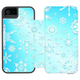 Crystal Snowflakes Pattern iPhone SE/5/5s Wallet Case