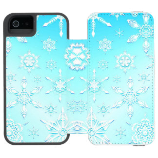 Crystal Snowflakes Pattern iPhone SE/5/5s Wallet Case