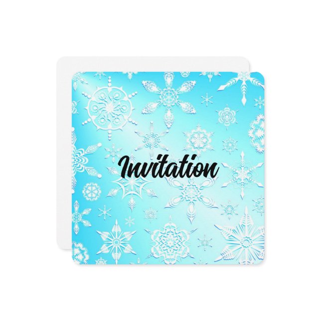 Crystal Snowflakes Pattern Invitation (Front/Back In Situ)