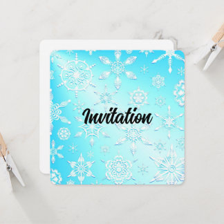 Crystal Snowflakes Pattern Invitation