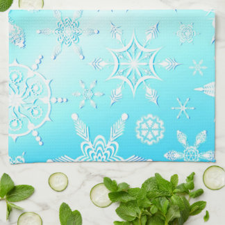 Crystal Snowflakes Pattern Kitchen Towel