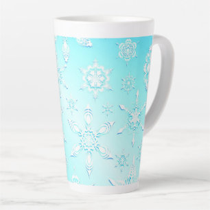 Crystal Snowflakes Pattern Latte Mug