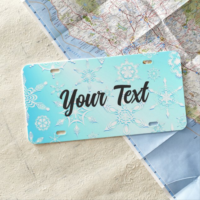 Crystal Snowflakes Pattern License Plate (In Situ)