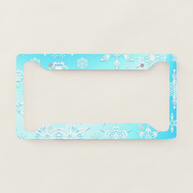 Crystal Snowflakes Pattern License Plate Frame (Front)