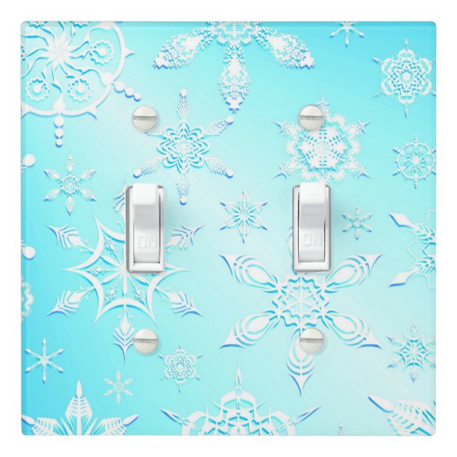 Crystal Snowflakes Pattern Light Switch Cover (In Situ)