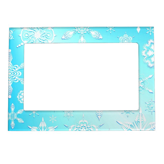 Crystal Snowflakes Pattern Magnetic Frame (Front)