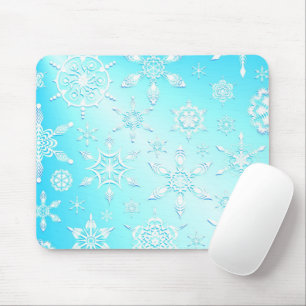 Crystal Snowflakes Pattern Mouse Pad