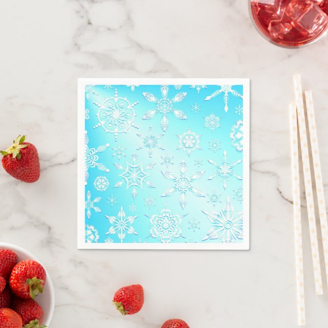Crystal Snowflakes Pattern Napkins (Insitu)