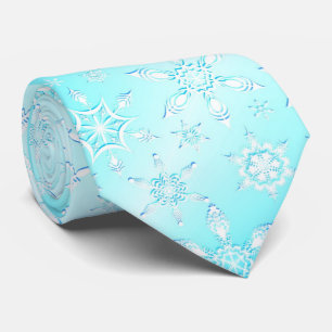 Crystal Snowflakes Pattern Neck Tie