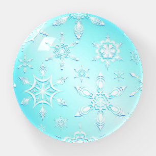 Crystal Snowflakes Pattern Paperweight