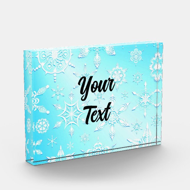 Crystal Snowflakes Pattern Photo Block (Left)