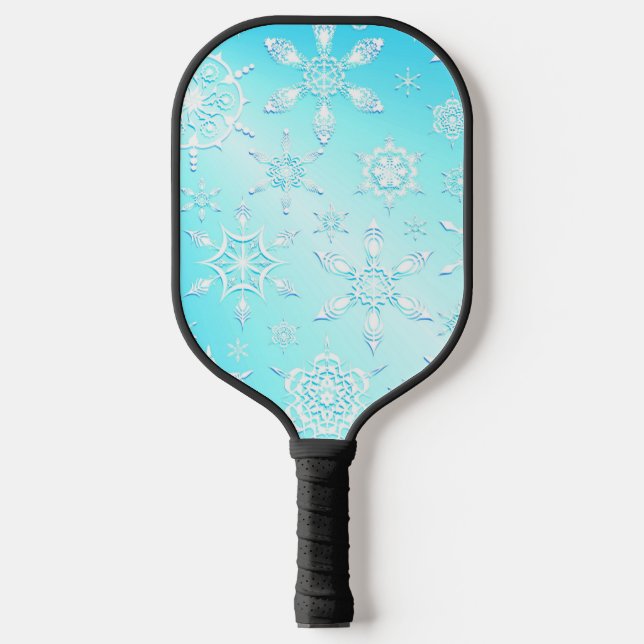 Crystal Snowflakes Pattern Pickleball Paddle (Front)