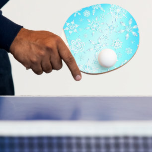 Crystal Snowflakes Pattern Ping Pong Paddle