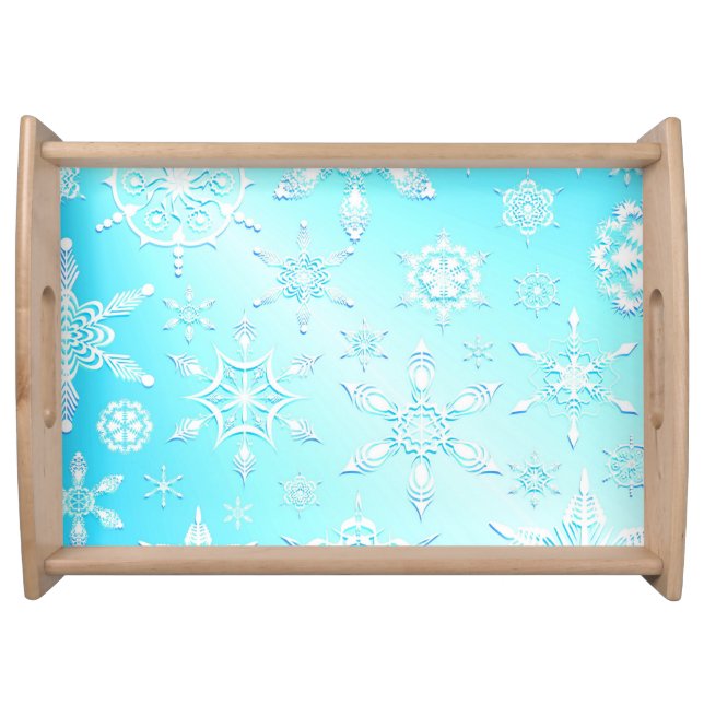 Crystal Snowflakes Pattern Serving Tray (Front)