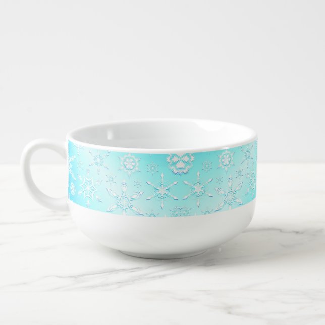 Crystal Snowflakes Pattern Soup Mug (Right)