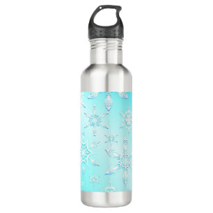 Crystal Snowflakes Pattern Stainless Steel Water Bottle