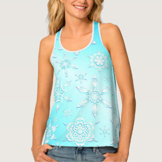 Crystal Snowflakes Pattern Tank Top