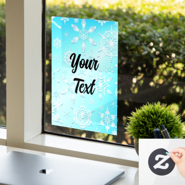 Crystal Snowflakes Pattern Window Cling (Office)
