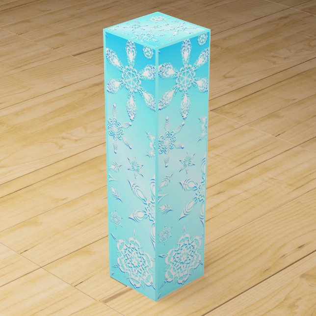 Crystal Snowflakes Pattern Wine Box (Front)