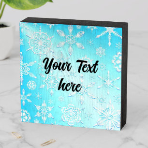 Crystal Snowflakes Pattern Wooden Box Sign