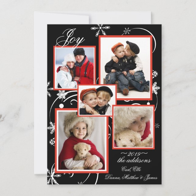 Crystal Snowflakes Photo Holiday Card (Front)