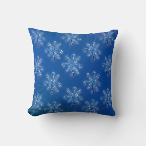 Crystal Snowflakes Throw Pillow