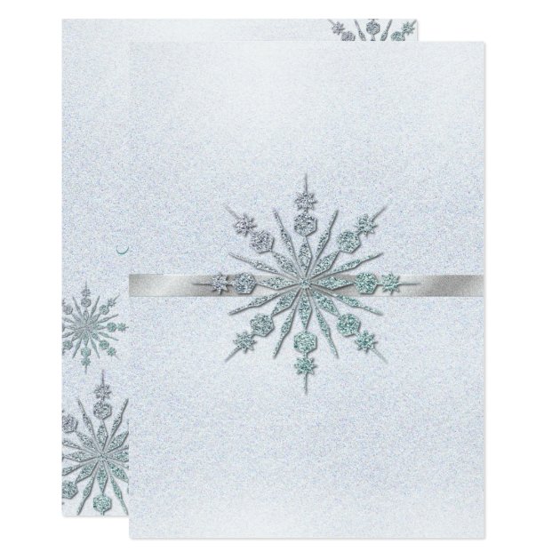 Crystal Snowflakes Winter Wedding Invitation