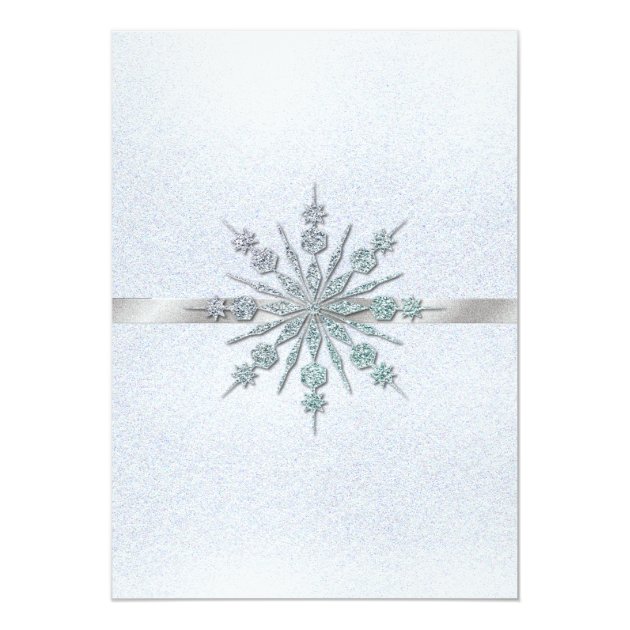 Crystal Snowflakes Winter Wedding Invitation