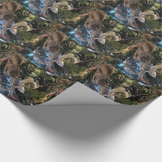 Crystal Snowman Christmas Tree Ornament Wrapping Paper (Corner)