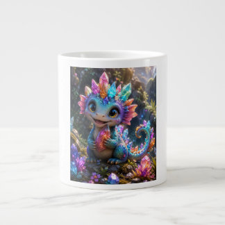 Crystal Sprout – Cute Crystal Dragon Fantasy Art Giant Coffee Mug