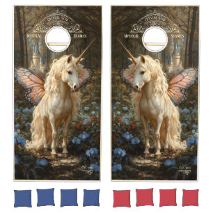 Crystal Stud Stables Pink Butterfly Fairy Horse Cornhole Set