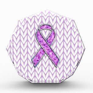 Crystal Style Pink Ribbon Awareness Knit Acrylic Award