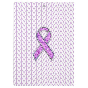 Crystal Style Pink Ribbon Awareness Knit Clipboard