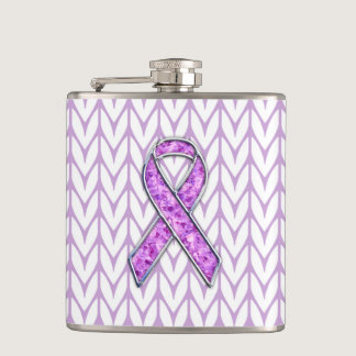 Crystal Style Pink Ribbon Awareness Knit Hip Flask