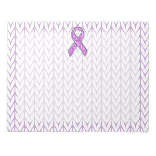 Crystal Style Pink Ribbon Awareness Knit Notepad