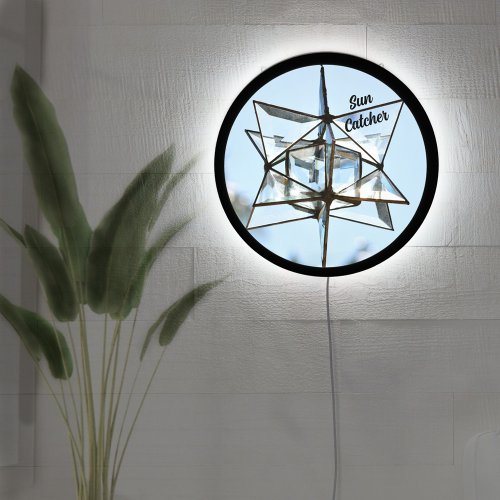 Crystal SunCatcher Light Blue Sky LED Sign