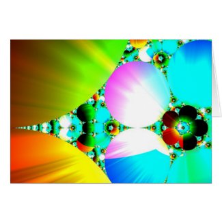 Crystal Sunrise - Abstract Fractal Rainbow Greeting Card
