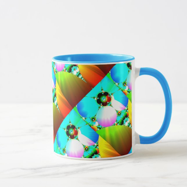 Crystal Sunrise - Abstract Fractal Rainbow Mug (Right)