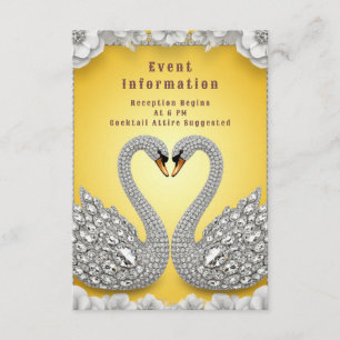 💍 Crystal Swan Couple Glam Decor Style🌸 Enclosure Card
