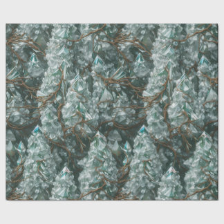 Crystal Trees with Flowing Roots Wrapping Paper
