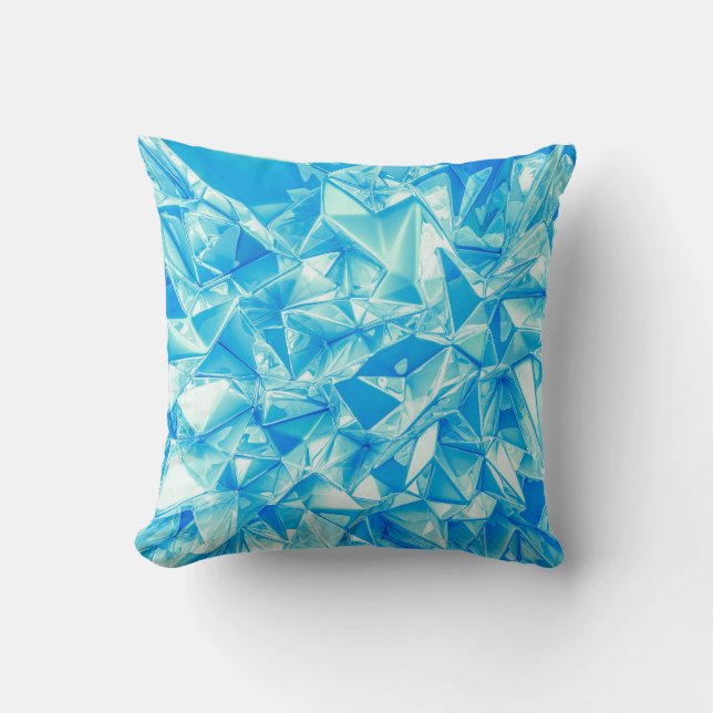 Crystal triangle, 3D rendered background. Throw Pillow (Front)