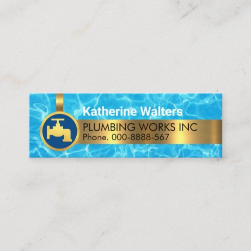 Crystal Water Gold Faucet Plumber Mini Business Card