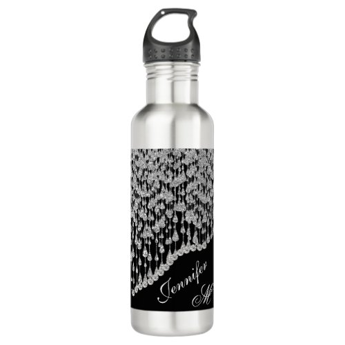 Crystal Water Rain Droplets Stainless Steel Water Bottle