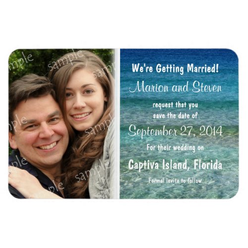 Crystal Water Save the Date Large Photo Magnet
