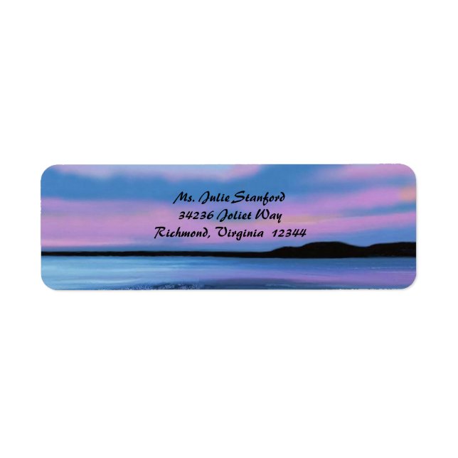Crystal Water Sunset Return Address Labels (Front)