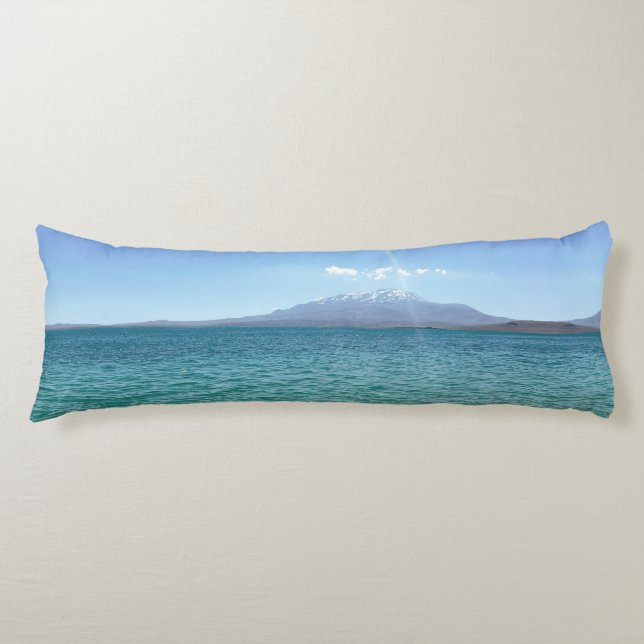Crystal Water View Blue Sky Beach Vibe Peaceful Body Pillow (Front)